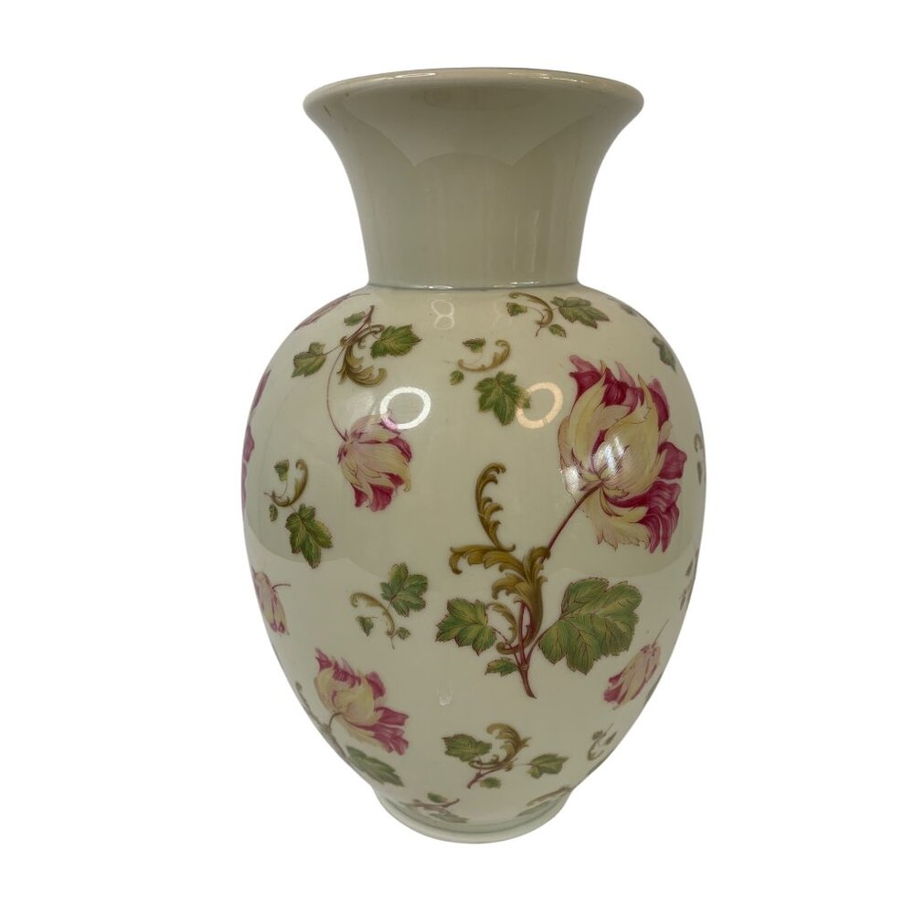 VTG Antique Johann Haviland Bavaria Floral Large Ceramic Vase 11" x 7"  O10116